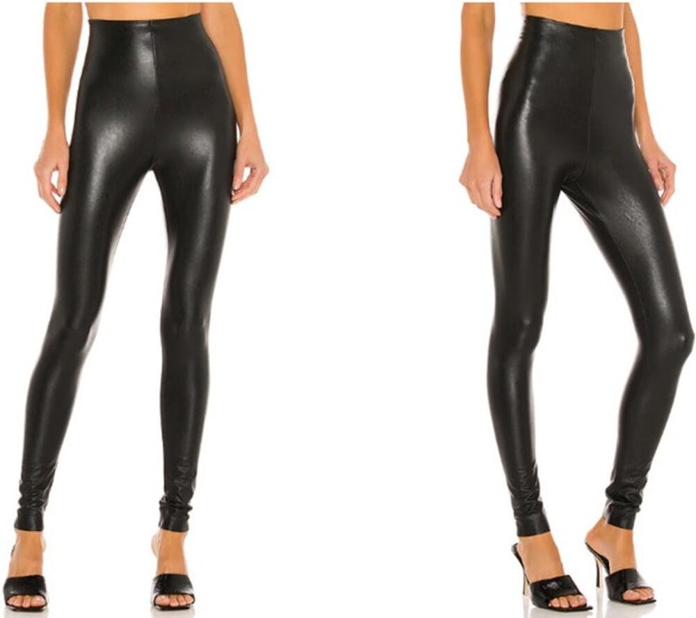 Commando Perfect Control Faux Leather Legging in Black High Rise Vegan Pant